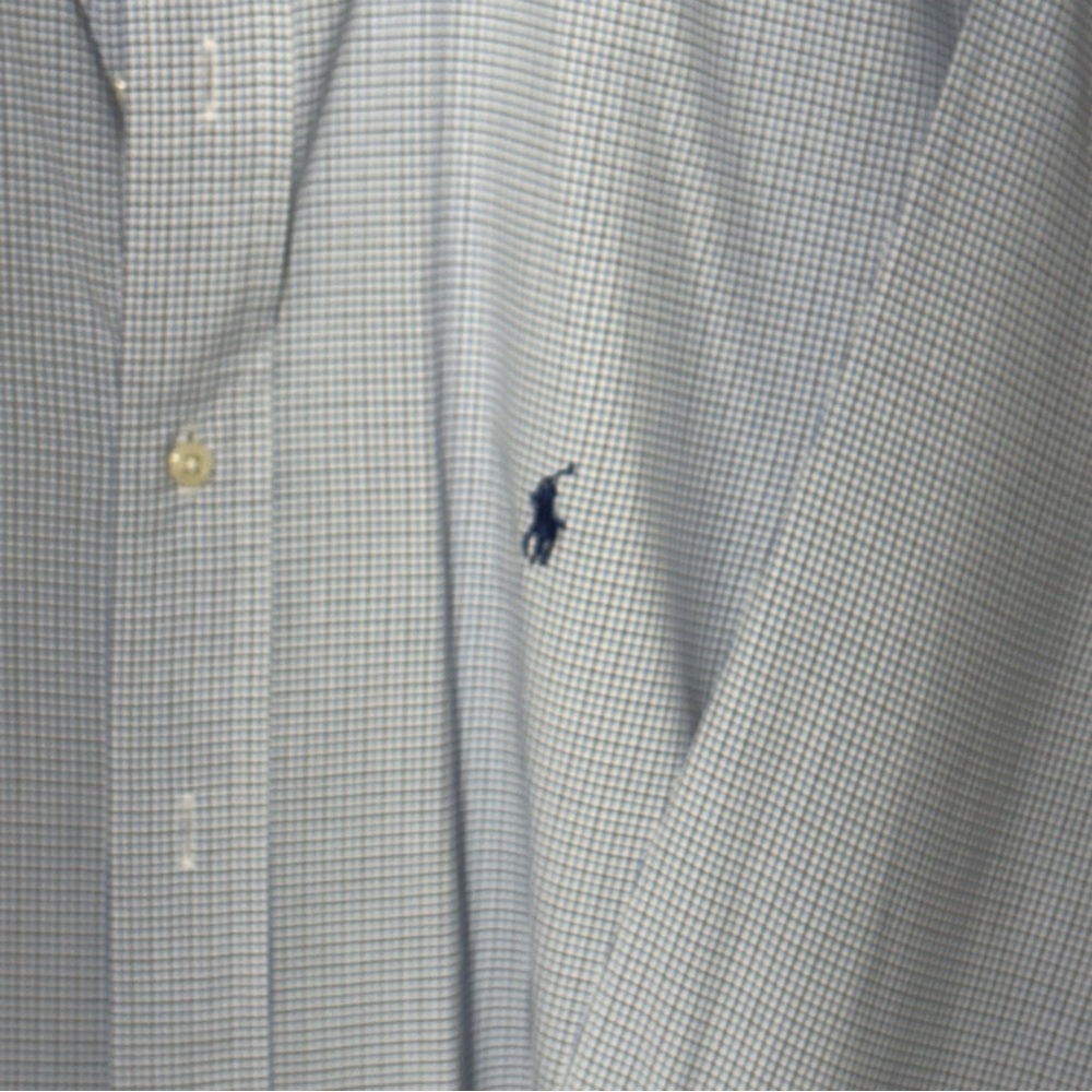 2/$20  Ralph Lauren Blue Dress Shirt Classic Gingham - Picture 3 of 10